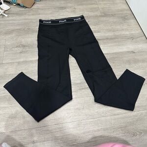 PINK Victoria's Secret Black Leggings with Logo
